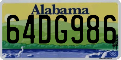 AL license plate 64DG986