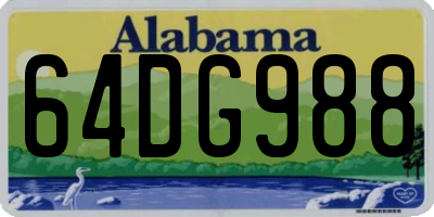 AL license plate 64DG988