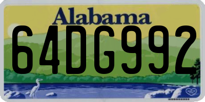 AL license plate 64DG992