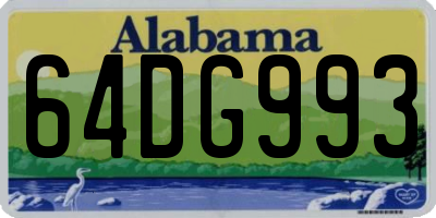 AL license plate 64DG993