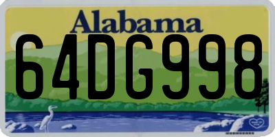 AL license plate 64DG998
