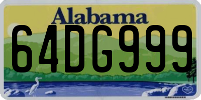 AL license plate 64DG999