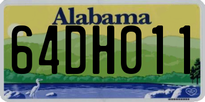 AL license plate 64DH011