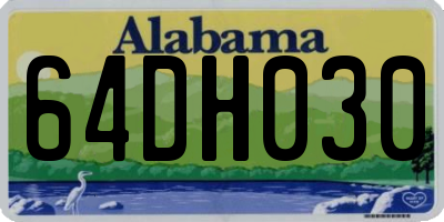 AL license plate 64DH030