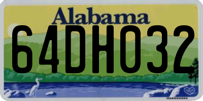 AL license plate 64DH032