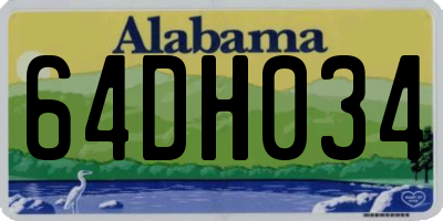 AL license plate 64DH034