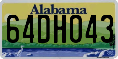 AL license plate 64DH043