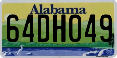 AL license plate 64DH049