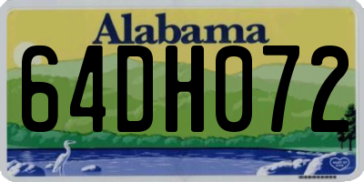 AL license plate 64DH072