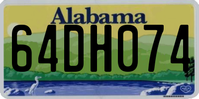 AL license plate 64DH074