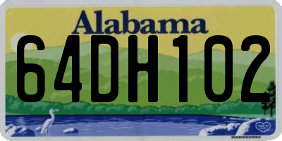 AL license plate 64DH102