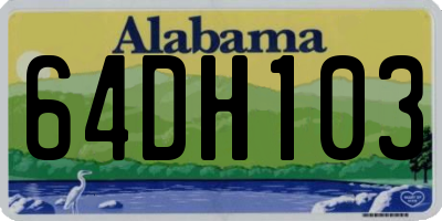 AL license plate 64DH103