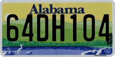 AL license plate 64DH104