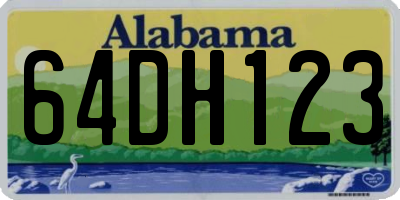 AL license plate 64DH123