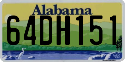AL license plate 64DH151