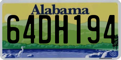 AL license plate 64DH194