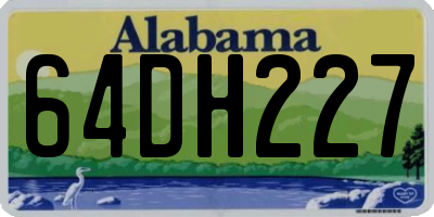 AL license plate 64DH227