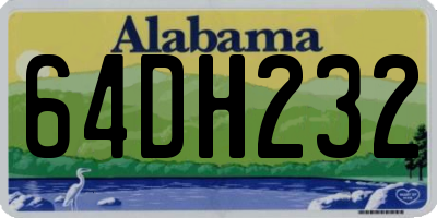 AL license plate 64DH232