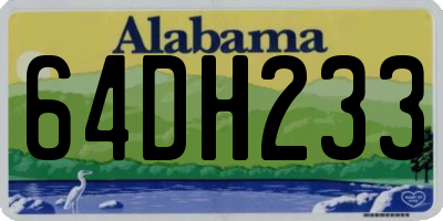 AL license plate 64DH233