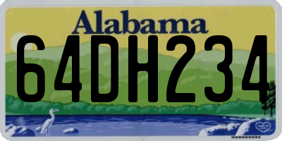 AL license plate 64DH234