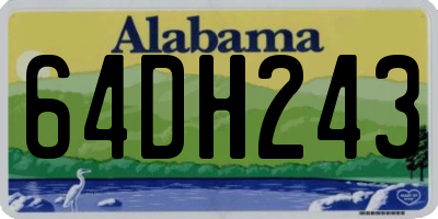 AL license plate 64DH243