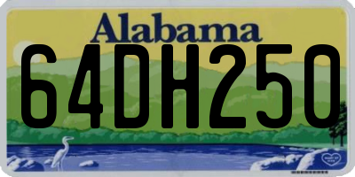AL license plate 64DH250