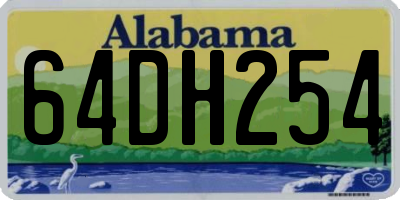 AL license plate 64DH254