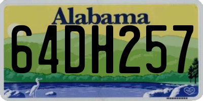 AL license plate 64DH257