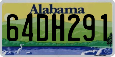 AL license plate 64DH291