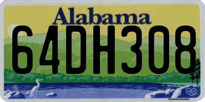 AL license plate 64DH308