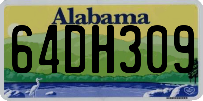 AL license plate 64DH309