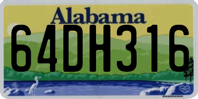 AL license plate 64DH316
