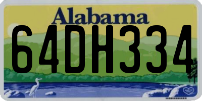 AL license plate 64DH334