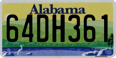 AL license plate 64DH361