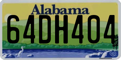 AL license plate 64DH404