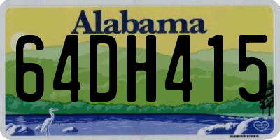 AL license plate 64DH415