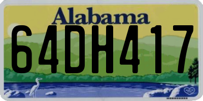 AL license plate 64DH417