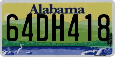 AL license plate 64DH418