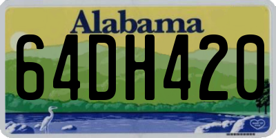 AL license plate 64DH420