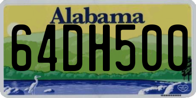 AL license plate 64DH500