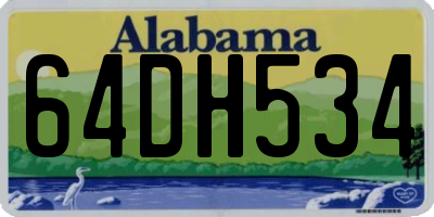 AL license plate 64DH534