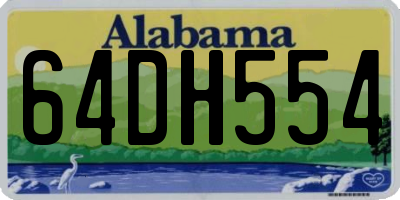 AL license plate 64DH554