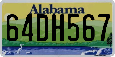 AL license plate 64DH567