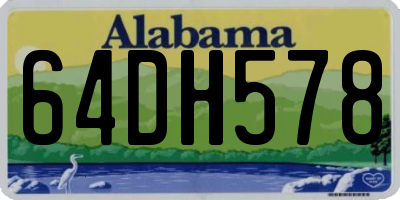 AL license plate 64DH578