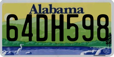 AL license plate 64DH598