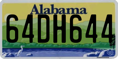 AL license plate 64DH644