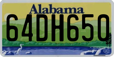 AL license plate 64DH650