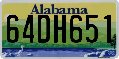 AL license plate 64DH651