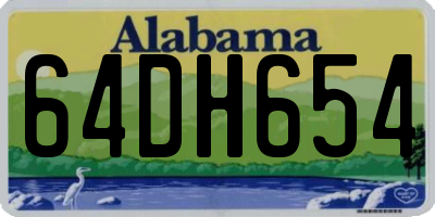 AL license plate 64DH654