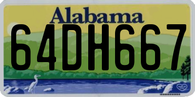 AL license plate 64DH667